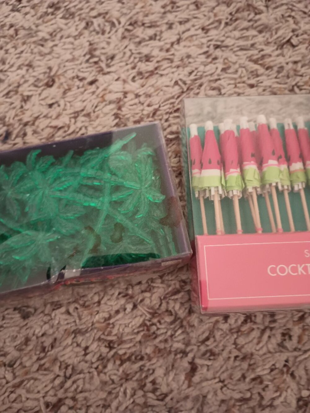Tropical Tiki Party Bundle: Sunnylife Watermelon Umbrellas & Palm Tree Pick